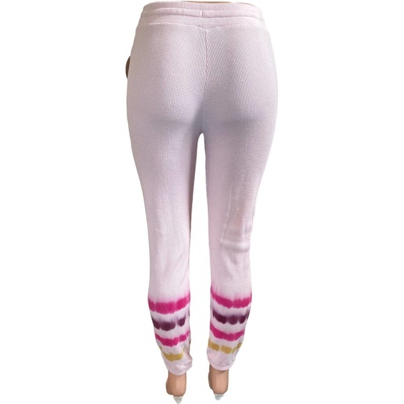 NWT SUNDOWN BY SPLENDID Womens Pink Thermal Textured Joggers, size Medium - Picture 3 of 10